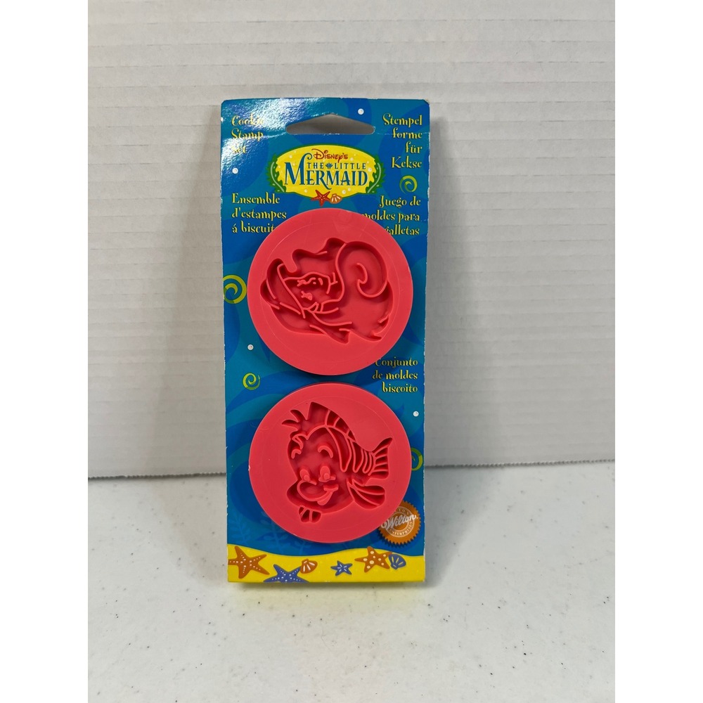 Vintage 1997 Wilton Disney The Little Mermaid Ariel Flounder Cookie Stamp Set